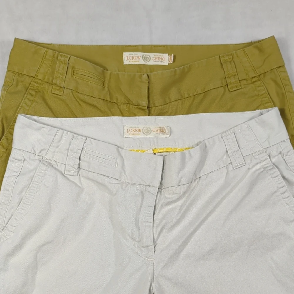 Lot Of 2 J.‎ Crew Favorite Fit Broken-in Chino Cotton Twill Wide Leg Pants 12S